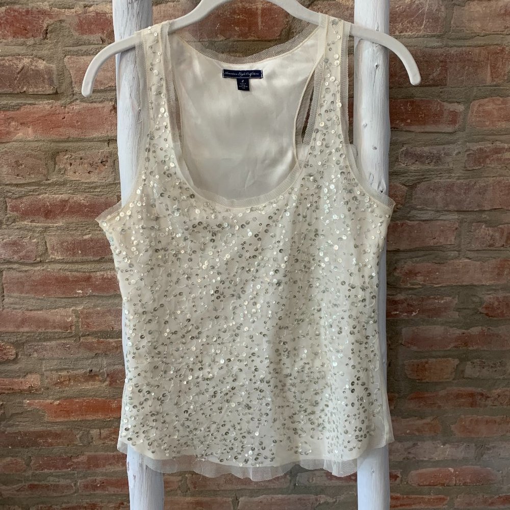 Women's Sparkly American Eagle Tank Top